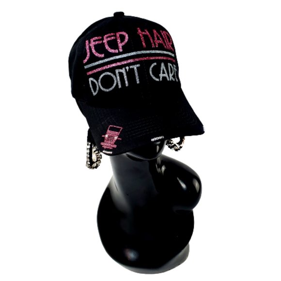 Jeep Hair Don't Care Black Sleeveless Tee with Hi-Lo Bottom Hem. - Picture 7 of 7